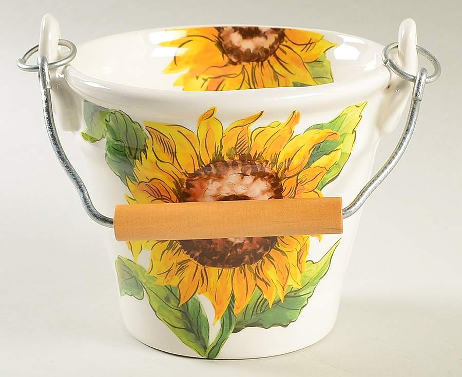 Bright Sunflower 4" Handled Basket by Maxcera Corp-1