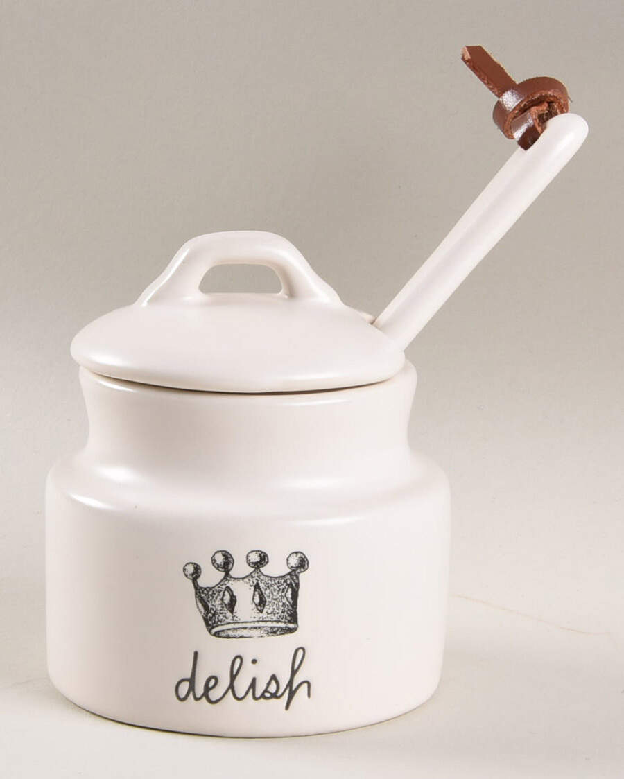 Crown Honey Pot with Lid and Spoon/Dipper by Magenta-1