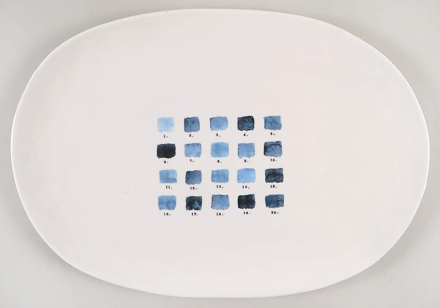 Indigo Dreams 13" Oval Tray by Magenta-1