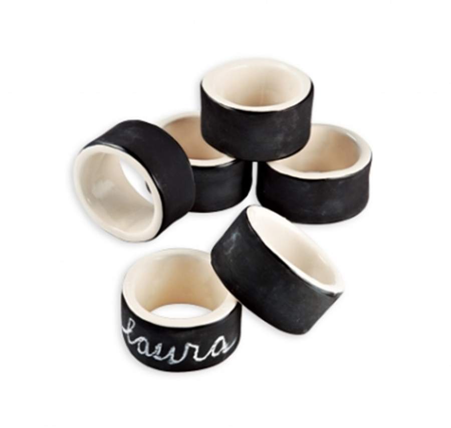 Chalkboard Napkin Ring - Set of 6 by Magenta-1
