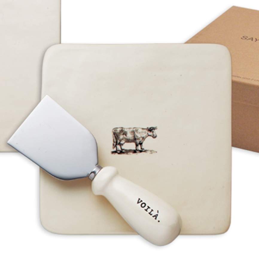 Cheese (Fromage) Cheese Tray & Knife by Magenta-1
