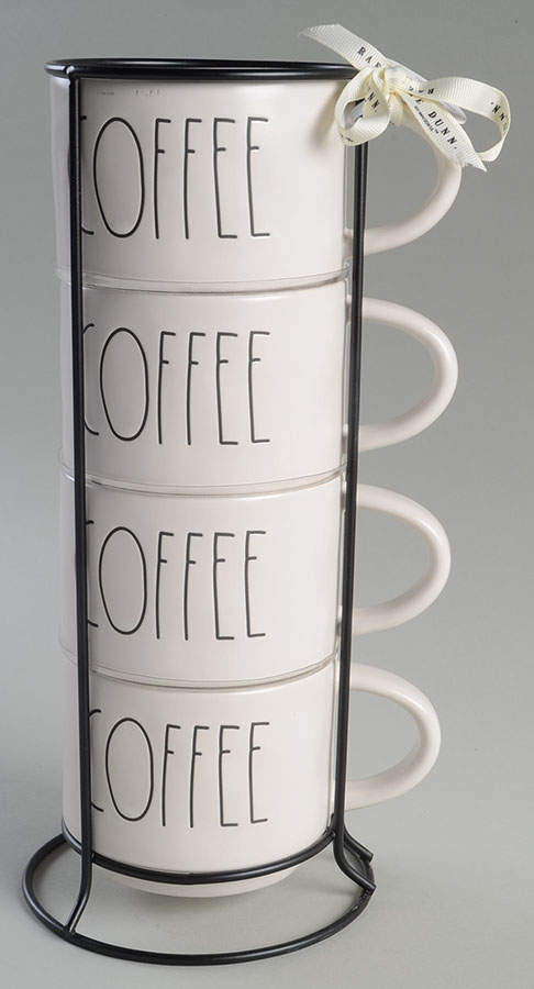 Farmhouse Stackable Mug - Set of 4 & Metal Rack by Magenta-1