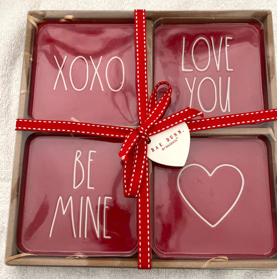 Farmhouse Square Corkback Coaster - Set of 4 Motif 5-8 by Magenta-1