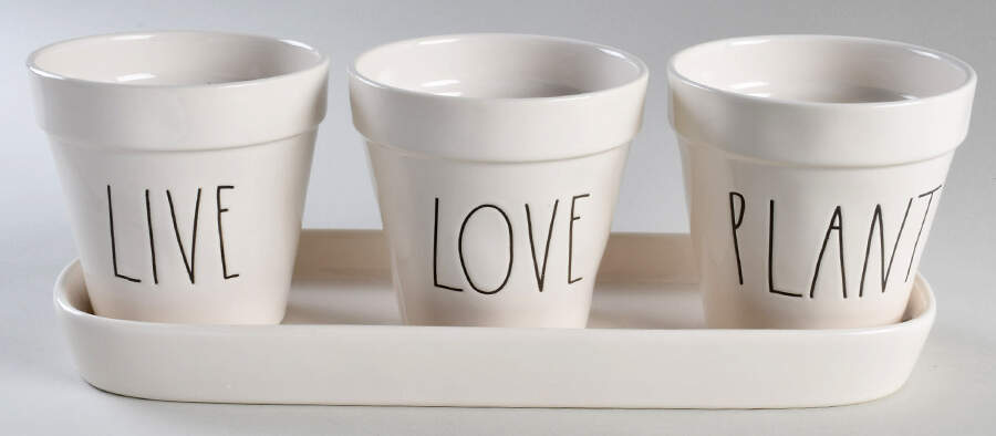 Farmhouse 1 Pc (3 Pots,1 Tray) Planter Set by Magenta-1