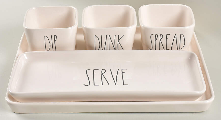 Farmhouse 5 Piece Serving Set (1-Tray,1 TRRE12, 3 Motif DIB) by Magenta-1