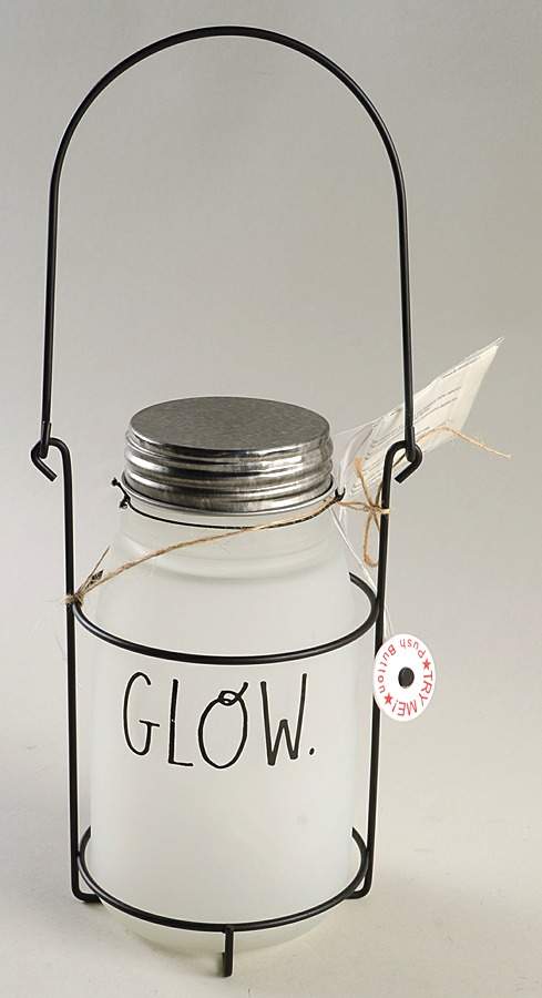 Farmhouse Glass Jar LED Light & Metal Holder by Magenta-1