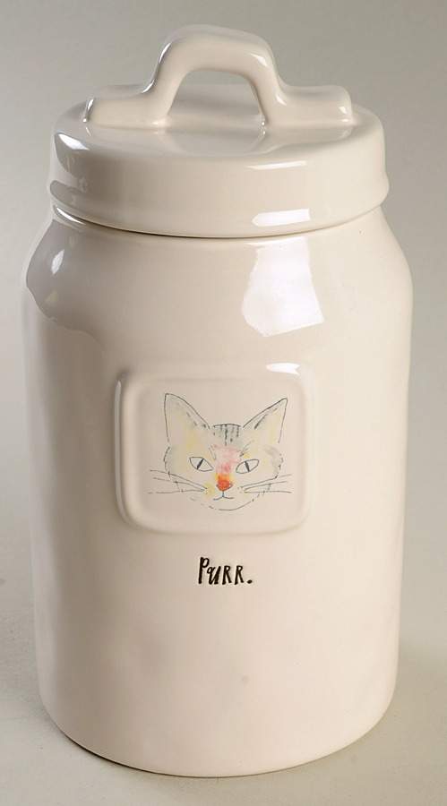Meow and Purr Cat Medium Canister & Lid by Magenta-1