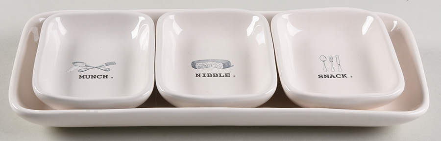 Rae Dunn Kitchenware (Set of 3 Motif) Rectangular Dish & 12" Tray by Magenta-1