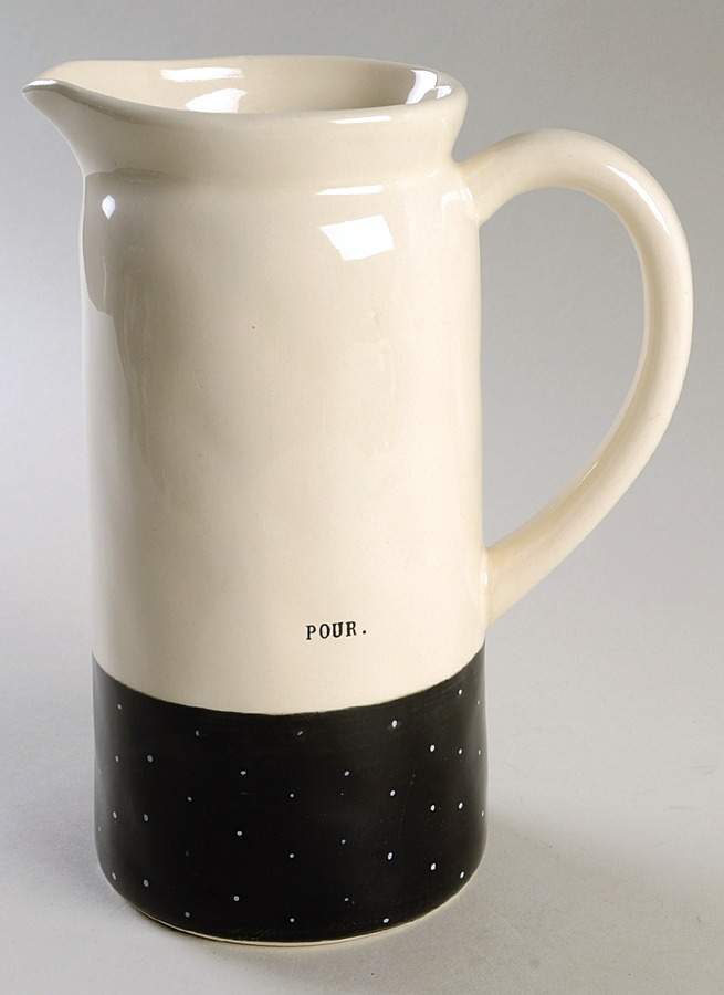 Polka Dot Band and Type Print 42 Oz Pitcher by Magenta-1