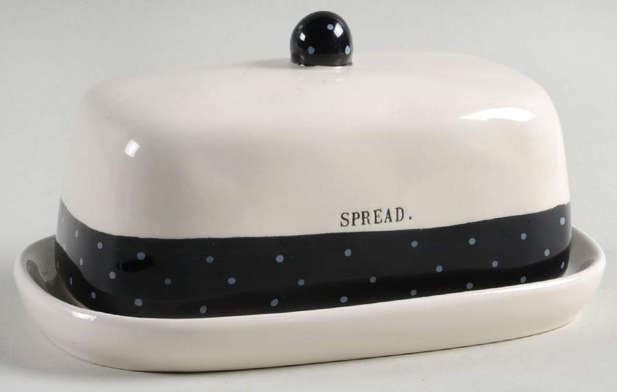 Polka Dot Band and Type Print 1/4 Lb Covered Butter by Magenta-1