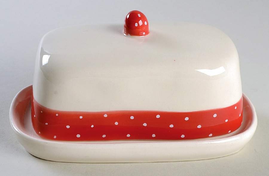 Polka Dot Band and Type Print 1/4 Lb Covered Butter by Magenta-1