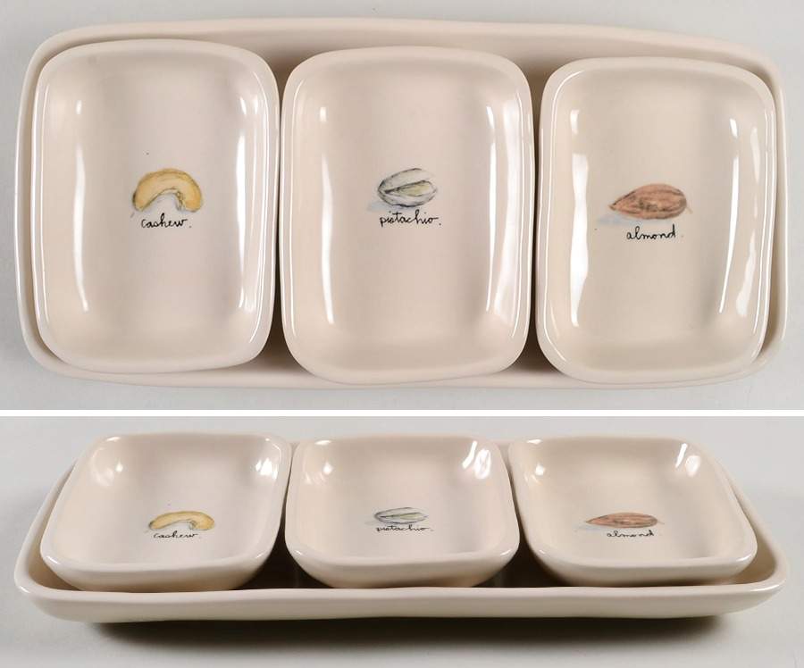 Rae Dunn Kitchenware (Set of 3 Motifs) Nut Dish & Tray by Magenta-1