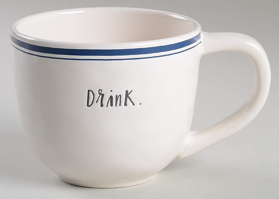 Blue Line and Stem Print Cup/Mug by Magenta-1