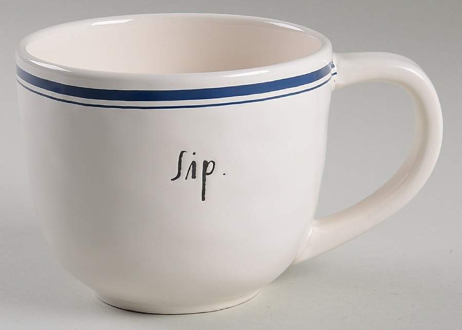 Blue Line and Stem Print Cup/Mug by Magenta-1