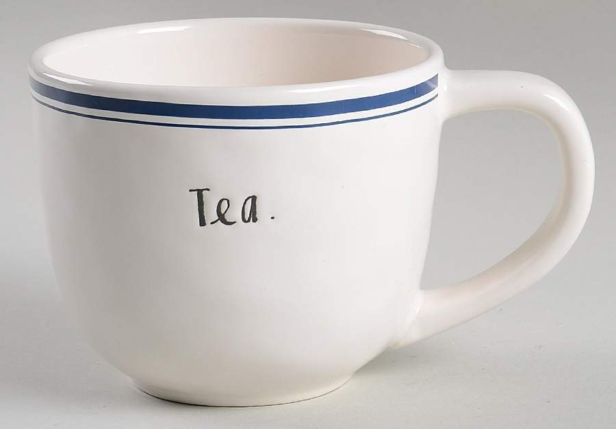 Blue Line and Stem Print Cup/Mug by Magenta-1