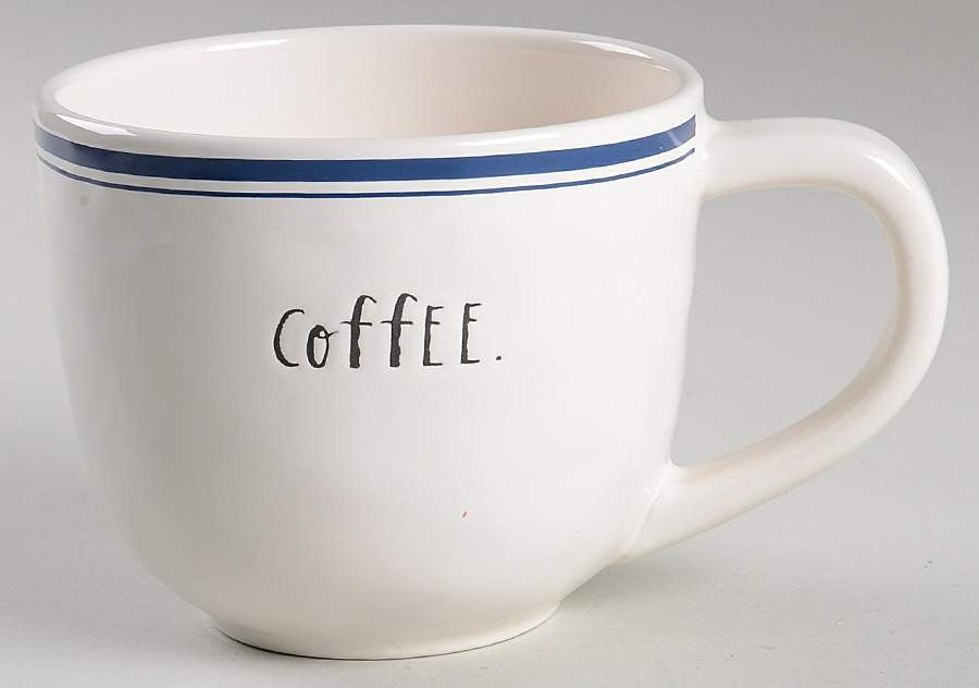 Blue Line and Stem Print Cup/Mug by Magenta-1