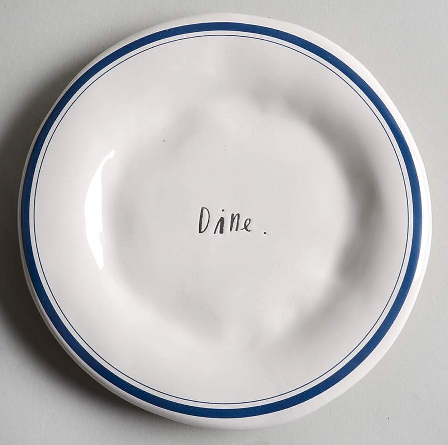 Blue Line and Stem Print Appetizer Plate by Magenta-1