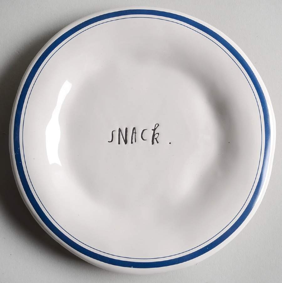 Blue Line and Stem Print Appetizer Plate by Magenta-1
