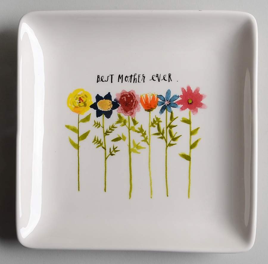 Bloom Flowers Square Salad Plate by Magenta-1