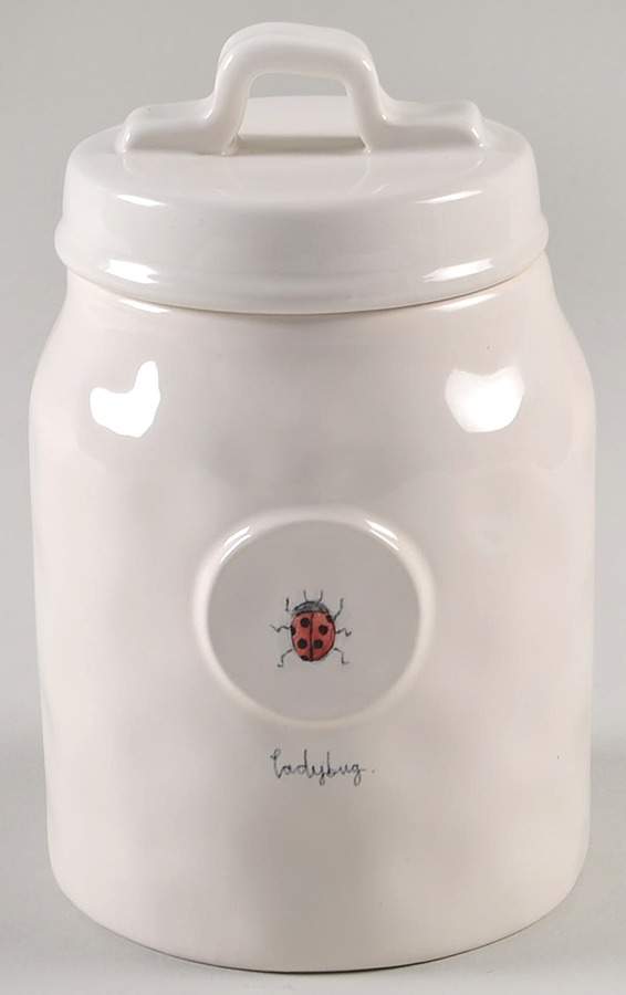 Garden Insects (Script) Small Canister & Lid by Magenta-1