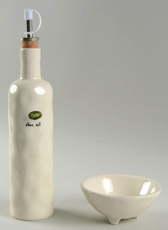 Rae Dunn Kitchenware Oil Cruet & Olive Dish by Magenta-1