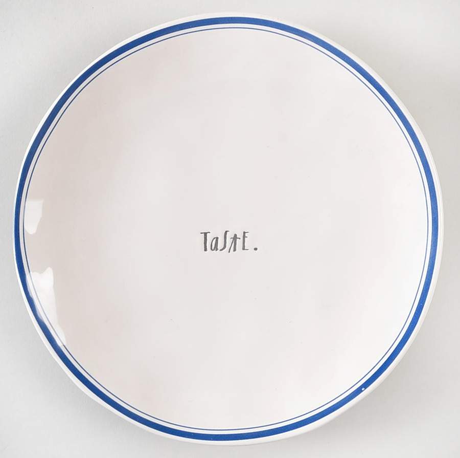 Blue Line and Stem Print Salad Plate by Magenta-1