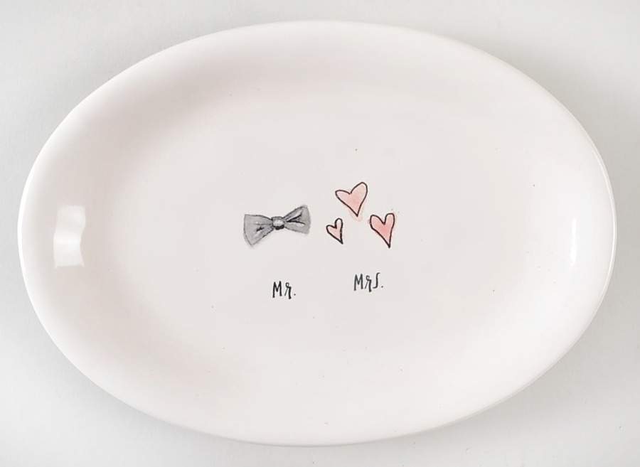 Rae Dunn Kitchenware 8" Oval Plate by Magenta-1