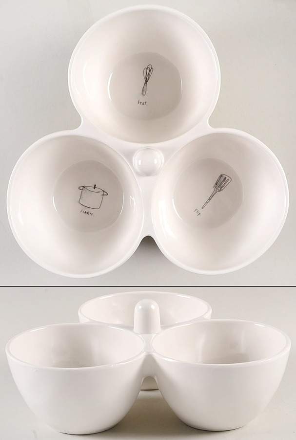Cooking Icons Melamine 3 Section Server by Magenta-1
