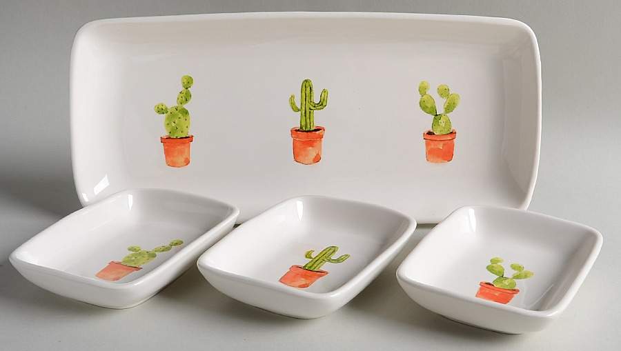 Rae Dunn Giftware (Set of 3 Motif) Rectangular Dish & 12" Tray by Magenta-1