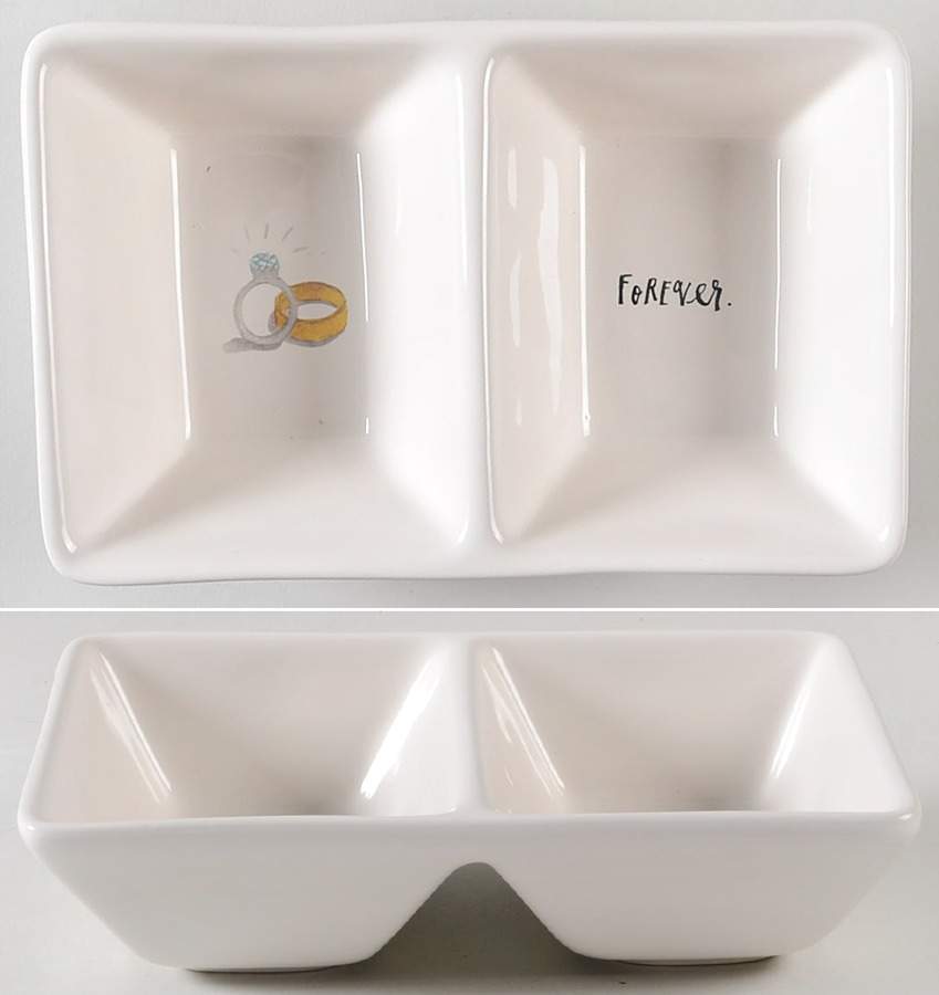 Rae Dunn Giftware (2 Part) Rectangular Divided Dish by Magenta-1