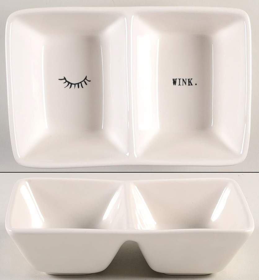 Rae Dunn Giftware (2 Part) Divided Rectangular Dish by Magenta-1