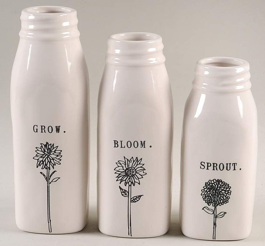 Rae Dunn Giftware (Set of 3) Bottle Bud Vase (5", 6" & 7") by Magenta-1
