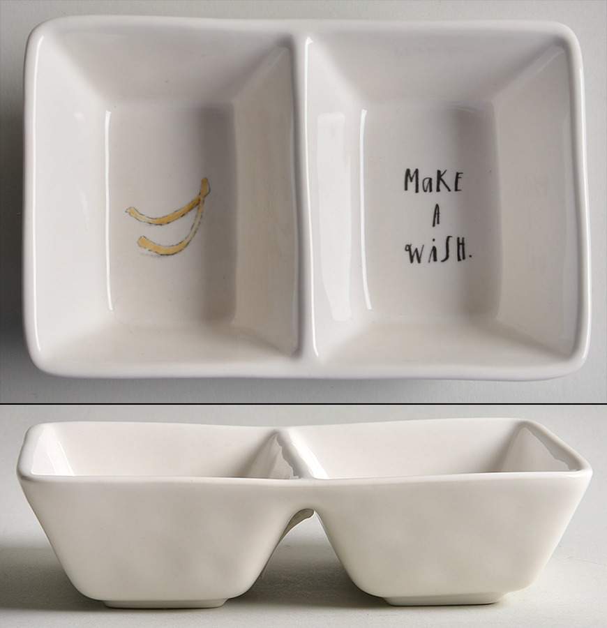 Rae Dunn Giftware (2 Part) Divided Rectangular Dish by Magenta-1