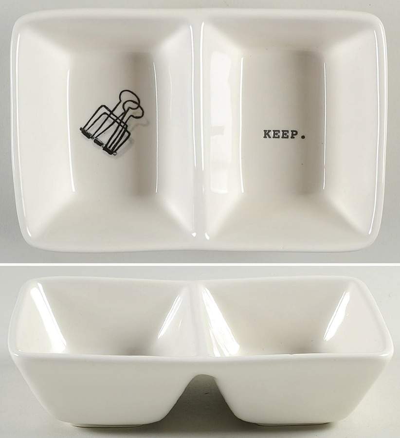 Office (2 Part) Rectangular Divided Dish by Magenta-1