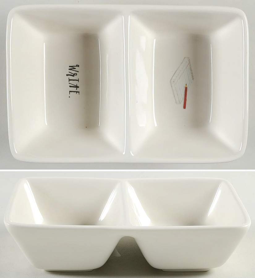 Rae Dunn Giftware (2 Part) Divided Rectangular Dish by Magenta-1