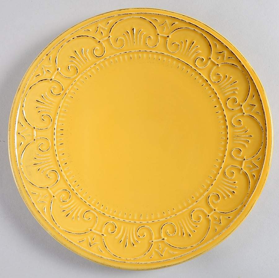 MLJ15 Rustic Yellow Salad Plate by Maioliche Jessica-1