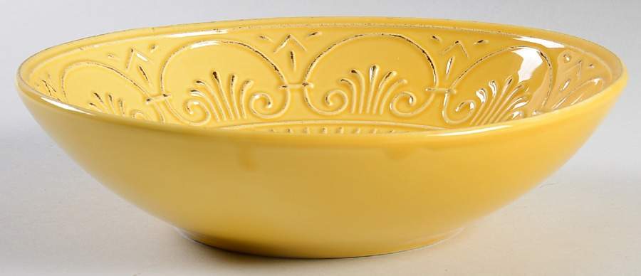 MLJ15 Rustic Yellow 9" Individual Pasta Bowl by Maioliche Jessica-1