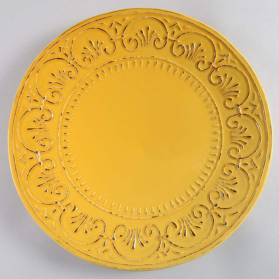 MLJ15 Rustic Yellow Dinner Plate by Maioliche Jessica-1