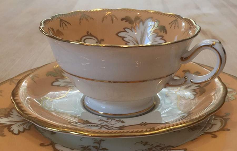 H4405 Yellow Footed Cup & Saucer Set by Minton-1