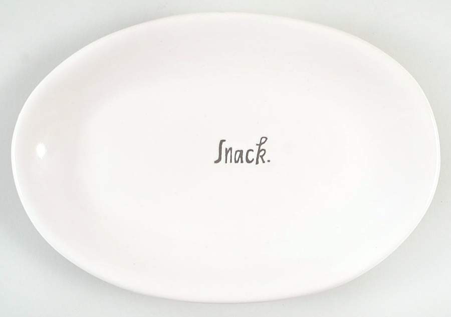 Stem Print 8" Oval Plate by Magenta-1