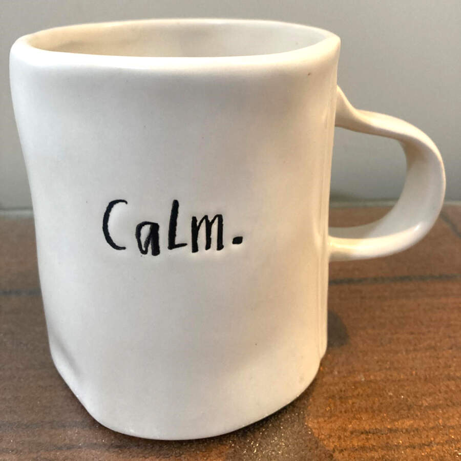 Stem Print Small Mug by Magenta-1
