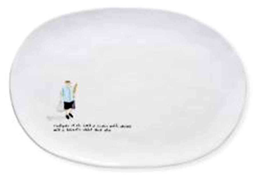 French Sketchbook 13" Oval Serving Platter by Magenta-1