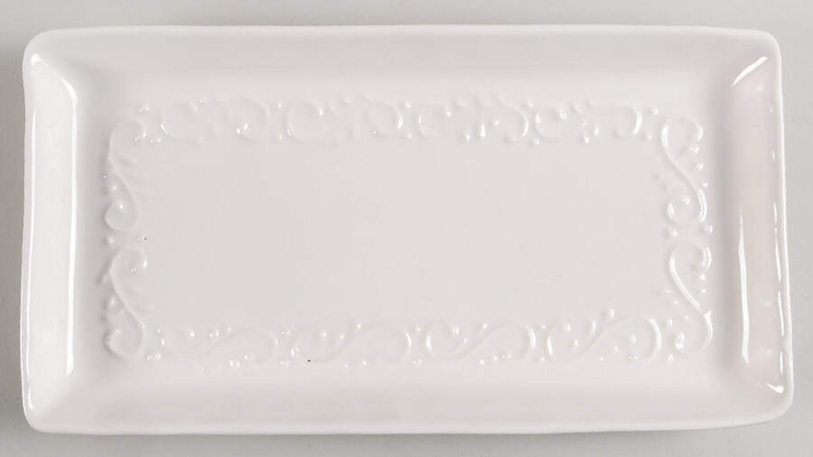 MLJ16 White 11" Rectangular Tray by Maioliche Jessica-1