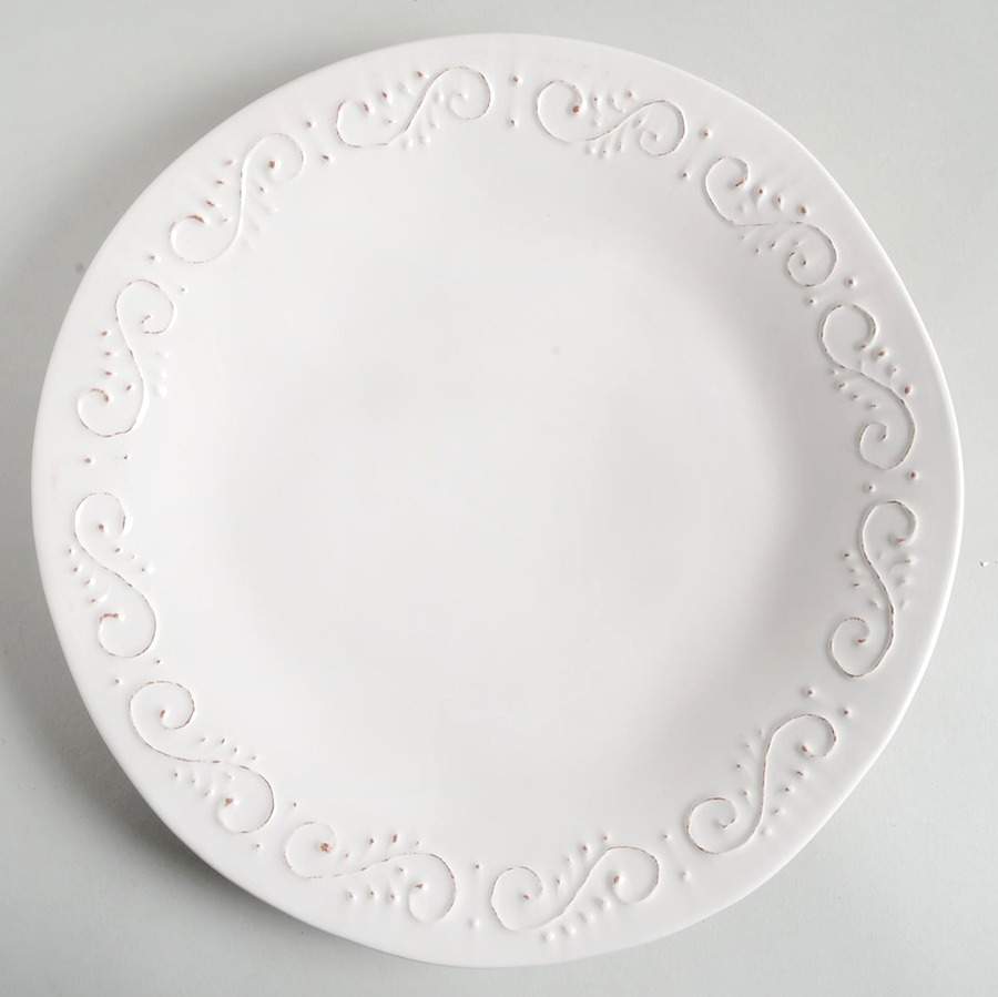 MLJ16 White Dinner Plate by Maioliche Jessica-1