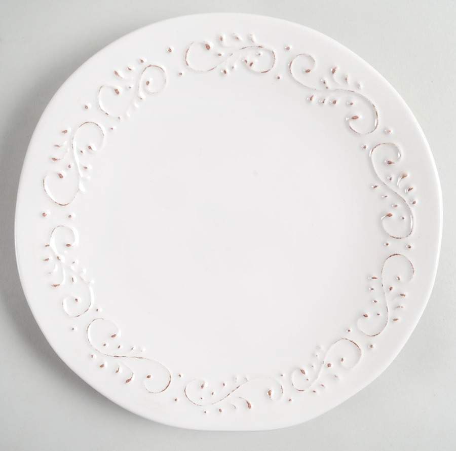 MLJ16 White Salad Plate by Maioliche Jessica-1