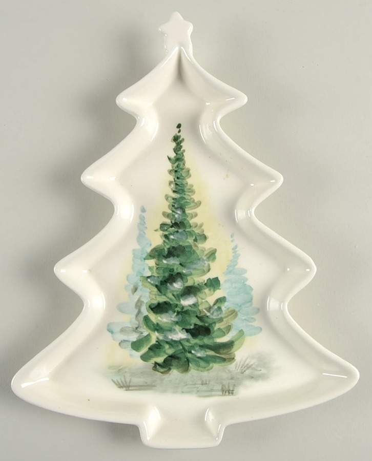Watercolor Forest 9" Tree Shaped Tray by Maxcera Corp-1