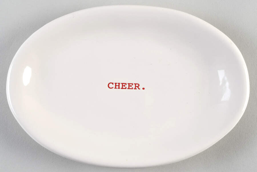 Rae Dunn Holiday 8" Oval Plate by Magenta-1