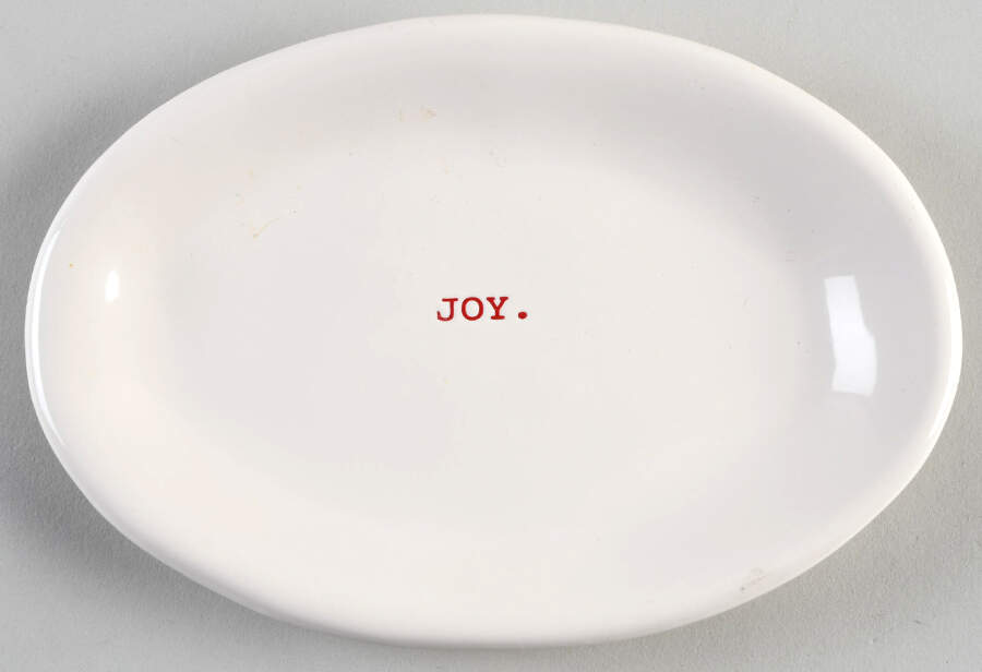 Rae Dunn Holiday 8" Oval Plate by Magenta-1
