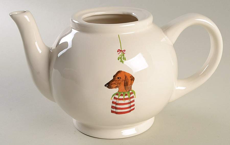 Christmas Dogs Teapot No Lid by Magenta-1