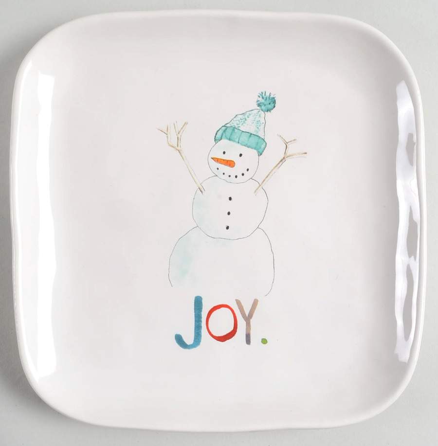 Rae Dunn Holiday Square Salad/Dessert Plate by Magenta-1